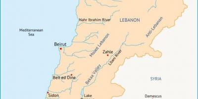 لبنان رودخانه نقشه