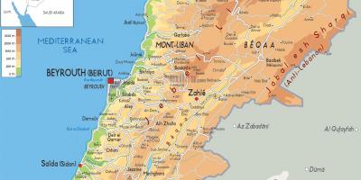 نقشه از لبنان فیزیکی