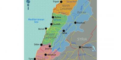 نقشه توریستی لبنان